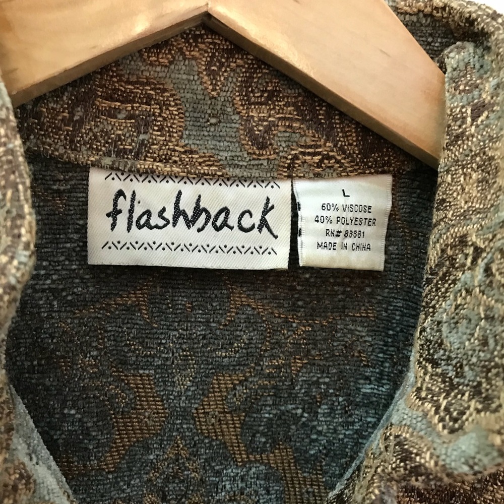 Flashback Tapestry Jacket Blue Brown Paisley Print - image 7